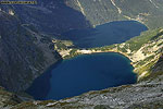 Czarny Staw pod Rysami i Morskie Oko ze szlaku na Rysy